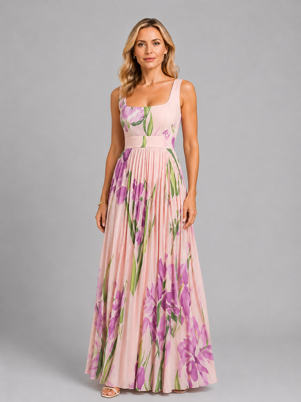 Women's Floral Maxi Dress – Flattering A-Line Fit