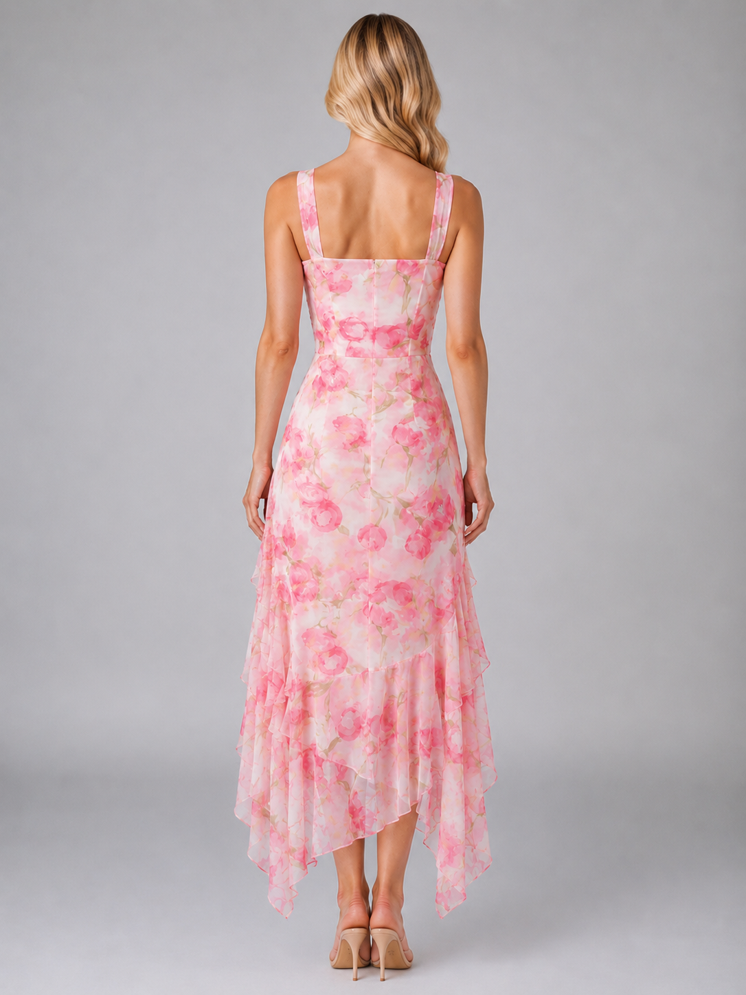 Women’s Romantic Ruffle Maxi Dress – Elegant Split Hem