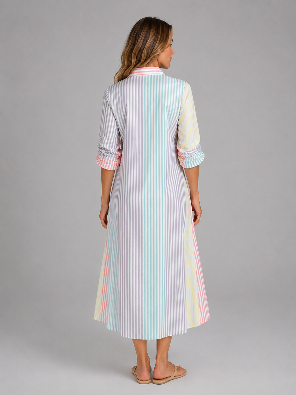 Women's Striped Shirt Maxi Dress – Flattering Relaxed Fit